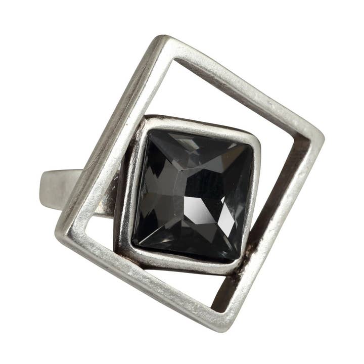 Starla Ring - Clear or Smoky Crystal for wholesale by Avance