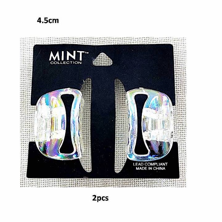 Clear Holographic Claw Clip Set for wholesale by Atlas Fashion