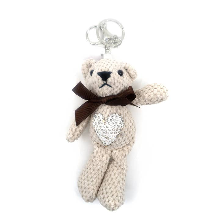 Rhinestone Bear Crochet Plush Key Chain KC924-1-C (12PC) for wholesale by TAPA fashion