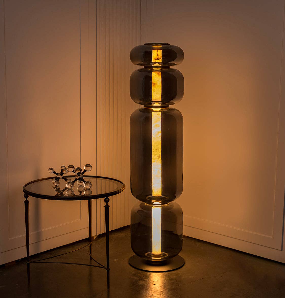 HEKA LIGHTING & TRADING LTD - Wholesale Floor Lamp - Seoul Four Smoked Glass Antique Marble Floor Lamp8