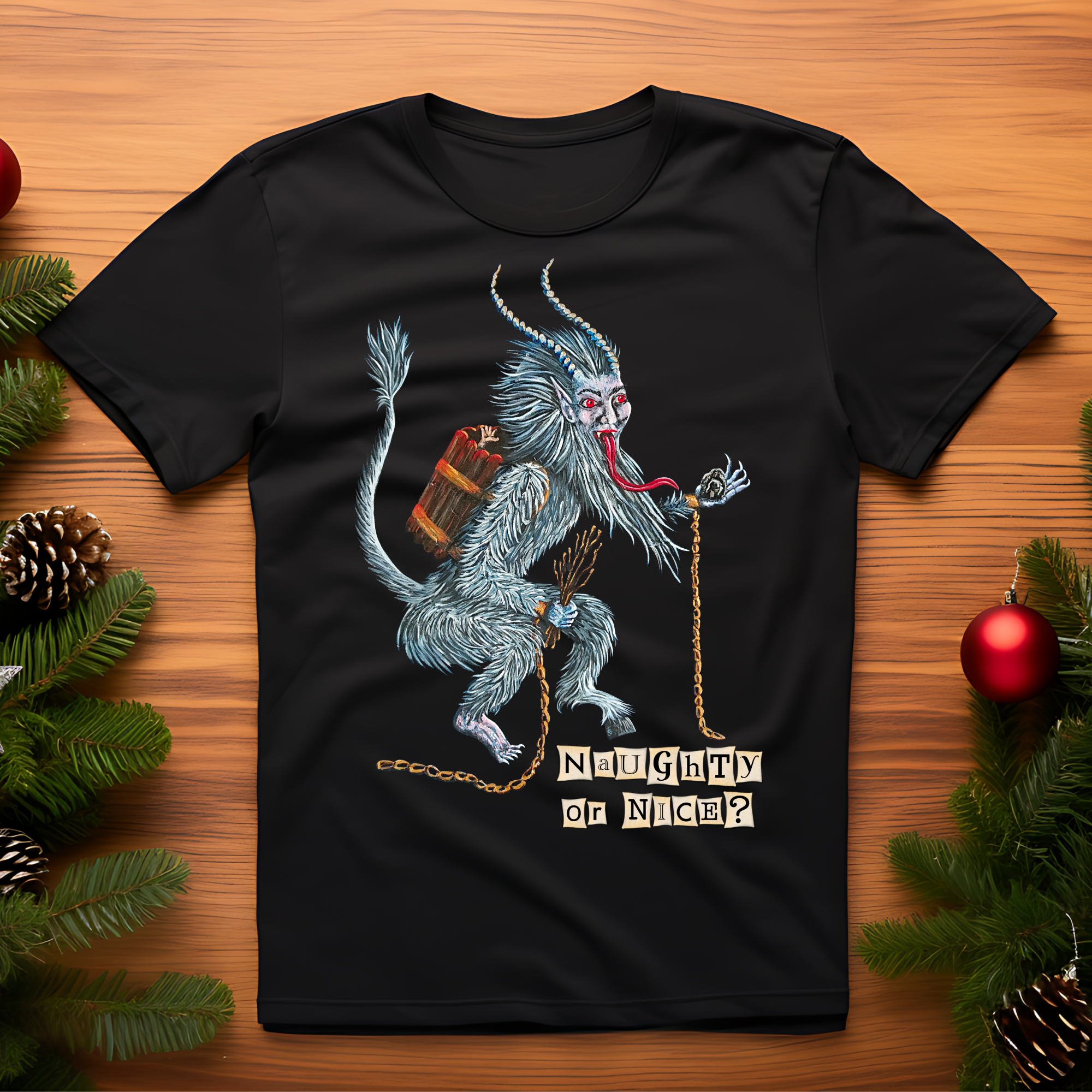 Hannah Kate Makes - Wholesale T-Shirt (Graphic) - Unisex - Krampus T-shirt - Black - 100% Cotton - Regular/Fitted Tee9