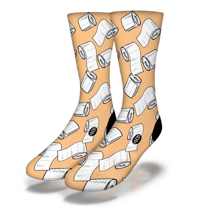 TOILET PAPER CRISIS Funny Coronavirus Quarantine (Peach) for wholesale by Savvy Sox