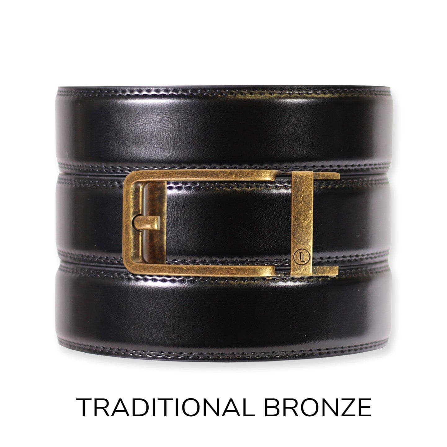 Tough Apparel – Engroshandel Bælte - Herre – Glans Sort Læder Ratchet Bælte & Spænde Sæt18