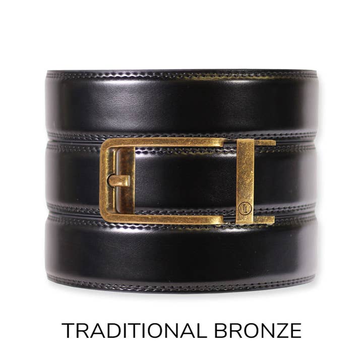 Tough Apparel – Engroshandel Bælte - Herre – Glans Sort Læder Ratchet Bælte & Spænde Sæt18