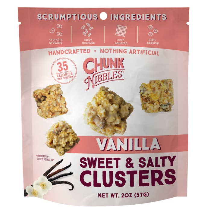 Morceaux à grignoter à la vanille (original) 2oz paquet de collation pour la vente par Chunk Nibbles