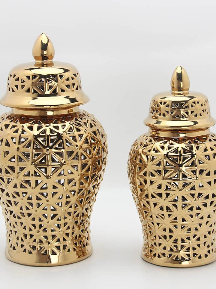 Aria Gold Ginger Jar (Multiple sizes) for wholesale by Noori Rug