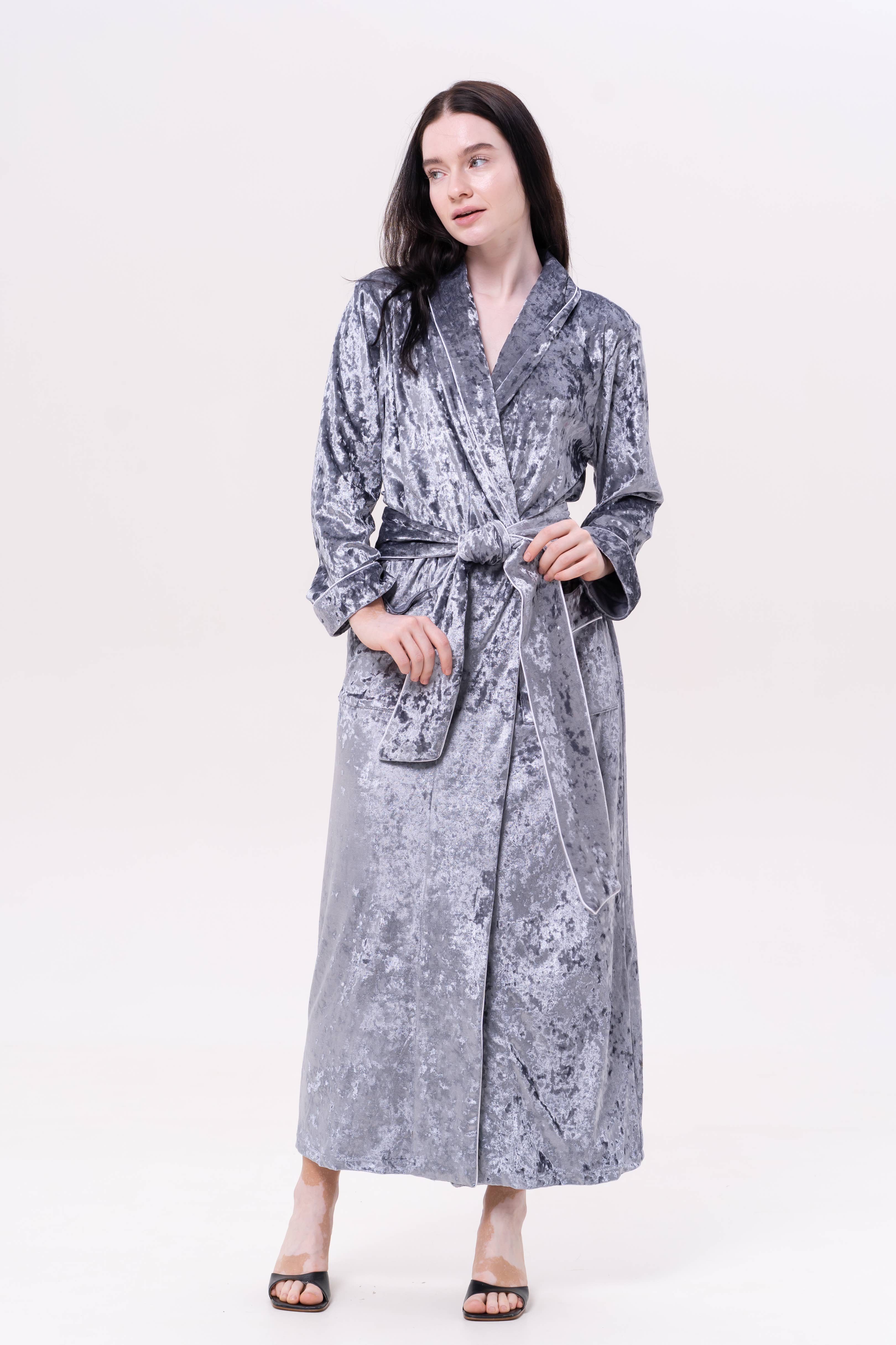 IDENTITY LINGERIE - Wholesale Robe - Women's - Velvet Robe Long Nightwear Women Dressing Gown Kimono Robes1