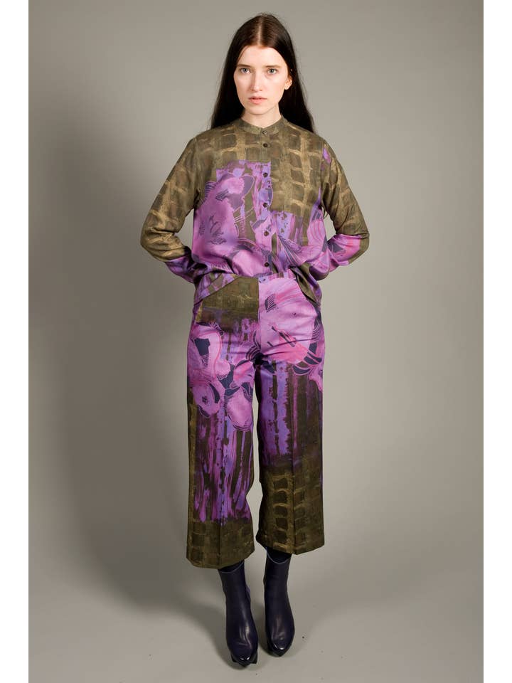 Clara Kaesdorf - Venta al por mayor Camisa con botones - Mujer - Camisa magenta con estampado floral