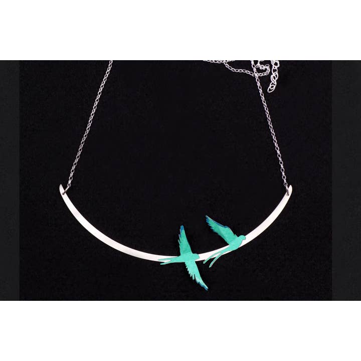 Short necklace Birds for wholesale by Joyas de Papel