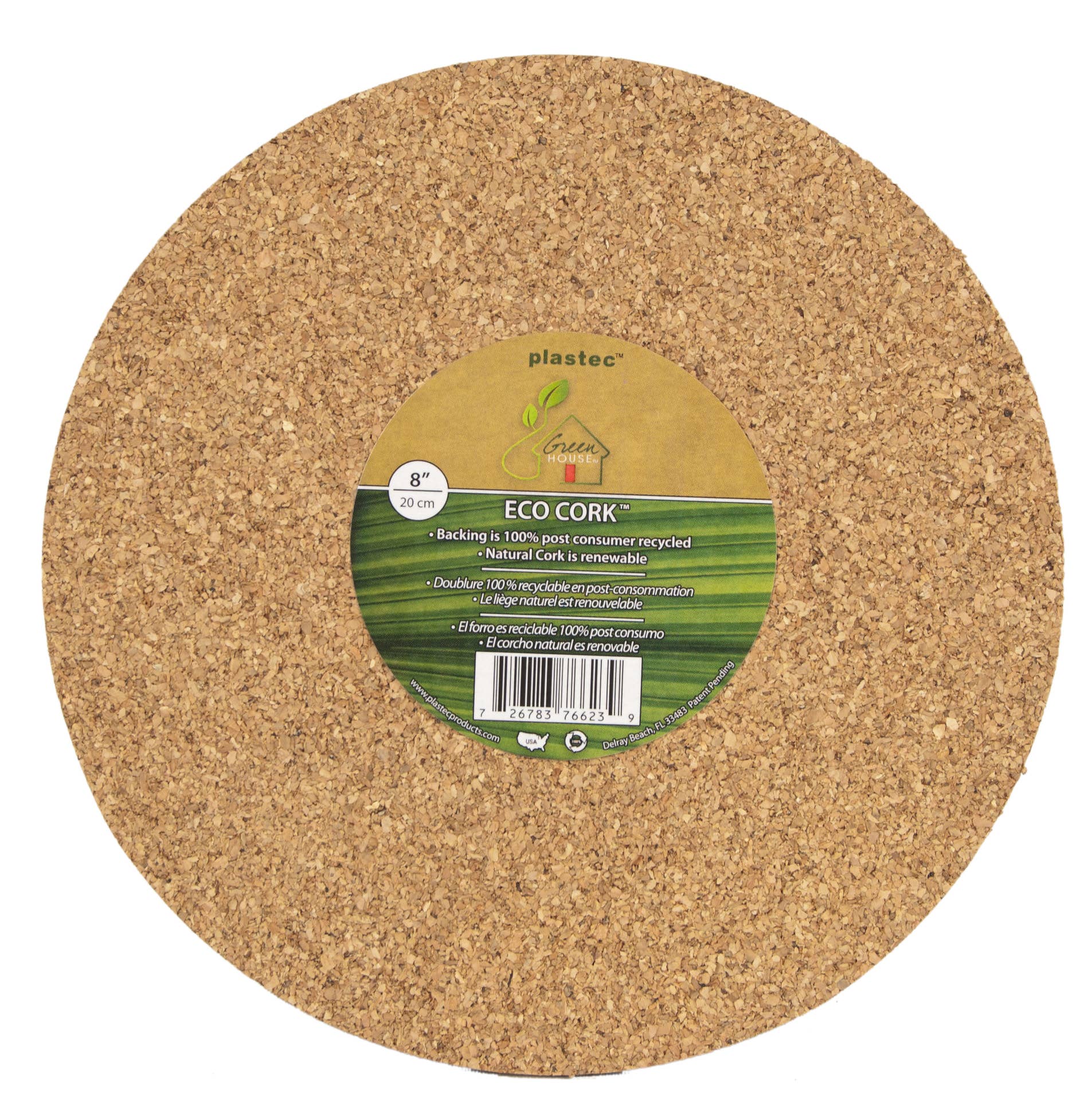 Plastec Products - Vente Supports de plantes - Tapis en liège Eco 8"3