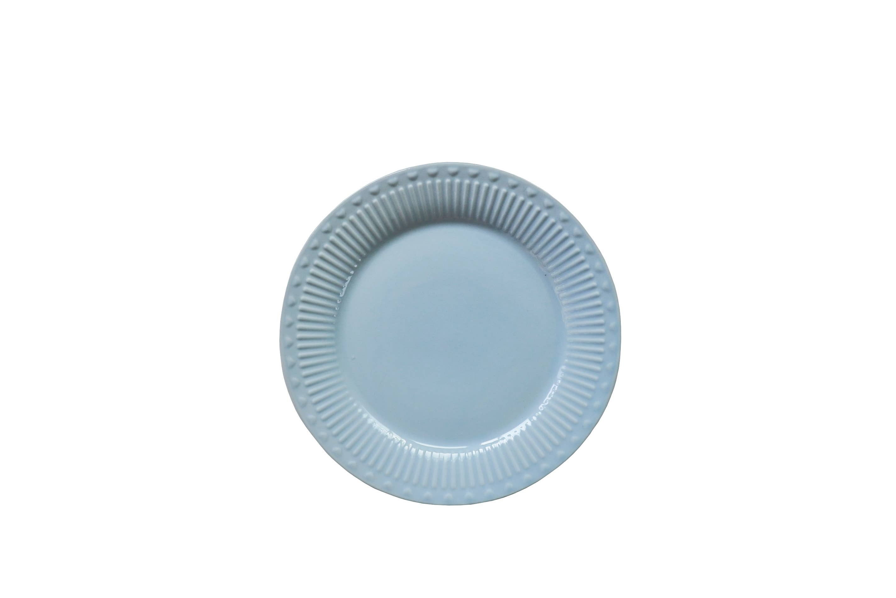 Isabelle Rose - Wholesale Dinner Plate - Porcelain dessert plate LOVE in pastel blue color 19 cm