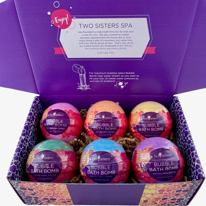 Two Sisters Spa - Wholesale Bath Bomb/Fizz - Mystical Animal Kids Bath Bombs Gift Set with Toys Inside – 6 Pack3