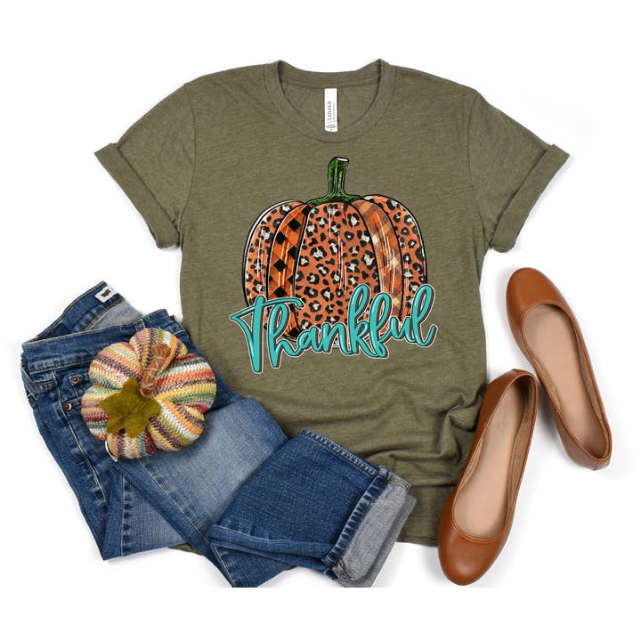 Thankful Leopard pompoen overhemd voor wholesale door Wild & Untamed Designs