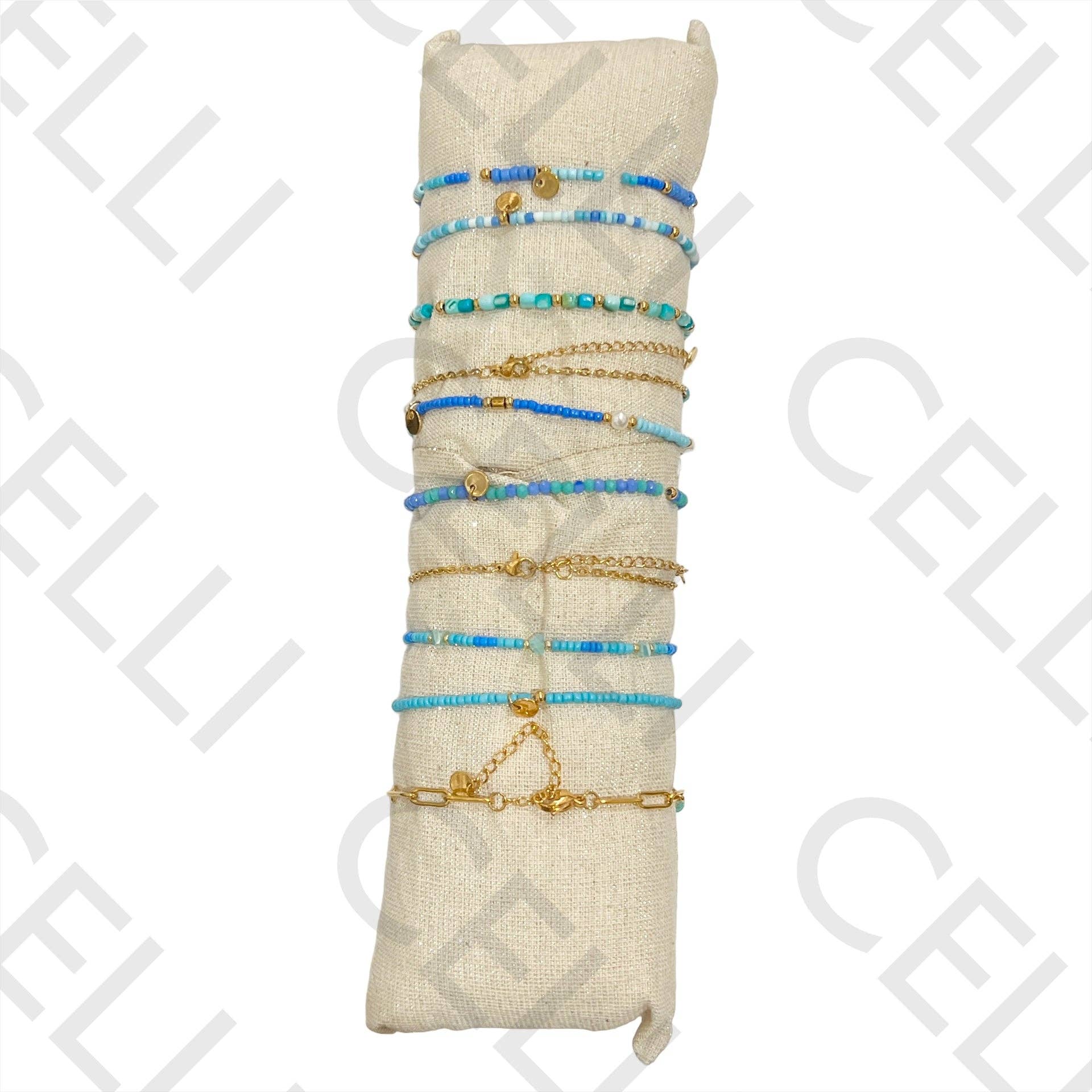 Celli Biju - Wholesale Jewelry Set - Set of Bracelets (10) - beads, natural stones, and steel3