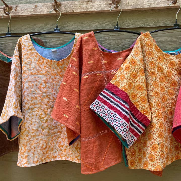 Seeds - Wholesale T-Shirt - Women's - Kantha Shirt | Made From Recycled Cotton Kanthas One Size9