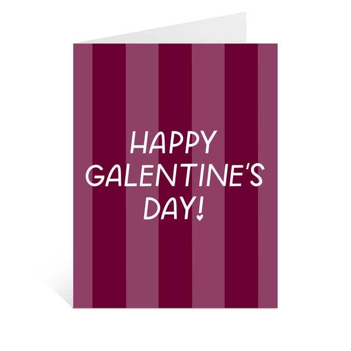 Happy Galentine's Day Stripe Greeting Card for wholesale by Just Follow Your Art