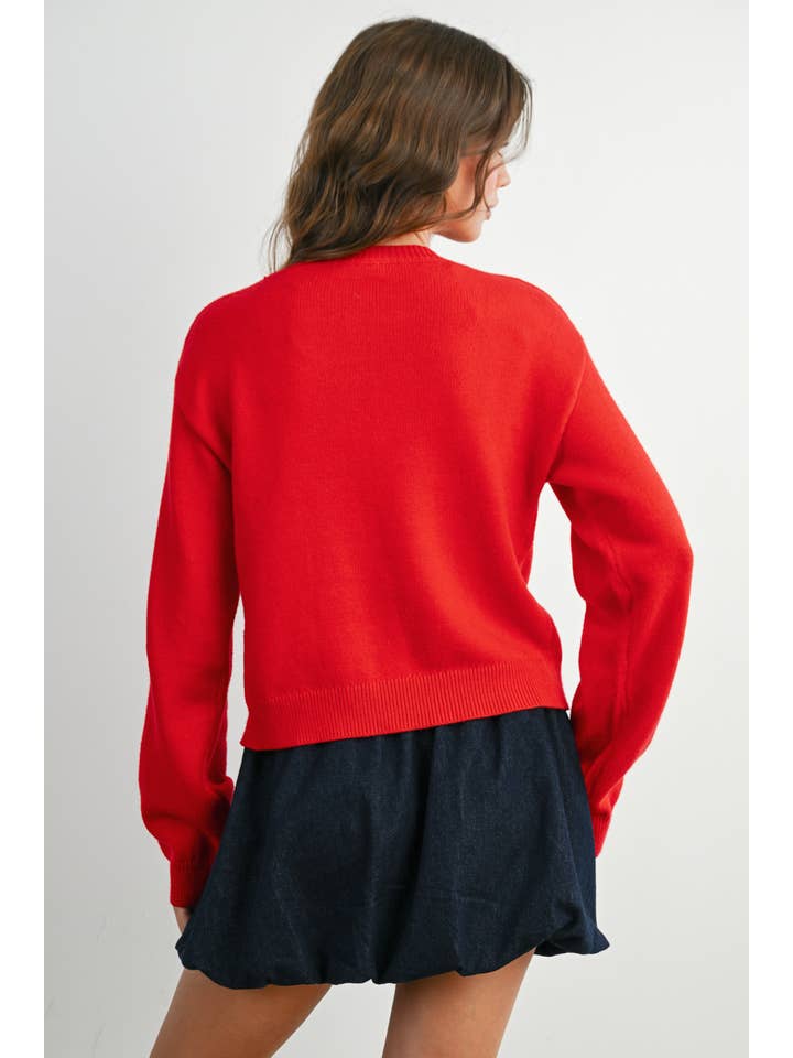 BUTTERMELON - Wholesale Cardigan - Women's - Long Sleeve Buttoned Cropped Cardigan - BMC790648