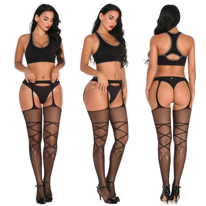 Kinky Pleasure - Vendita all'ingrosso Completino intimo - Donna - Body Pleasure - TL141 M/L - Body stocking sexy lingerie - confezione regalo di lusso - nero10