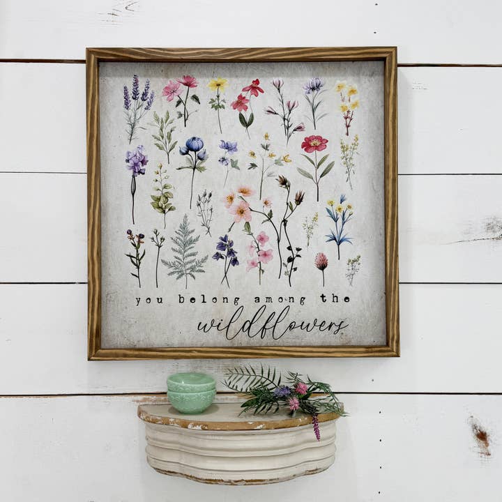 Hangout Home - Wholesale Sign - You Belong Among the Wildflowers - Framed Canvas Wall Art5