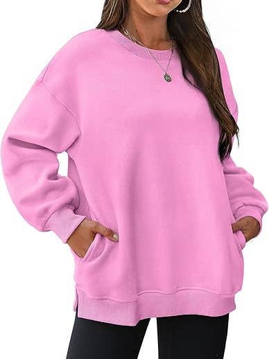 Rosa Clothing - Wholesale Sweatshirt - Women's - basic plain r-neck loose lightweight fleece sweatshirt