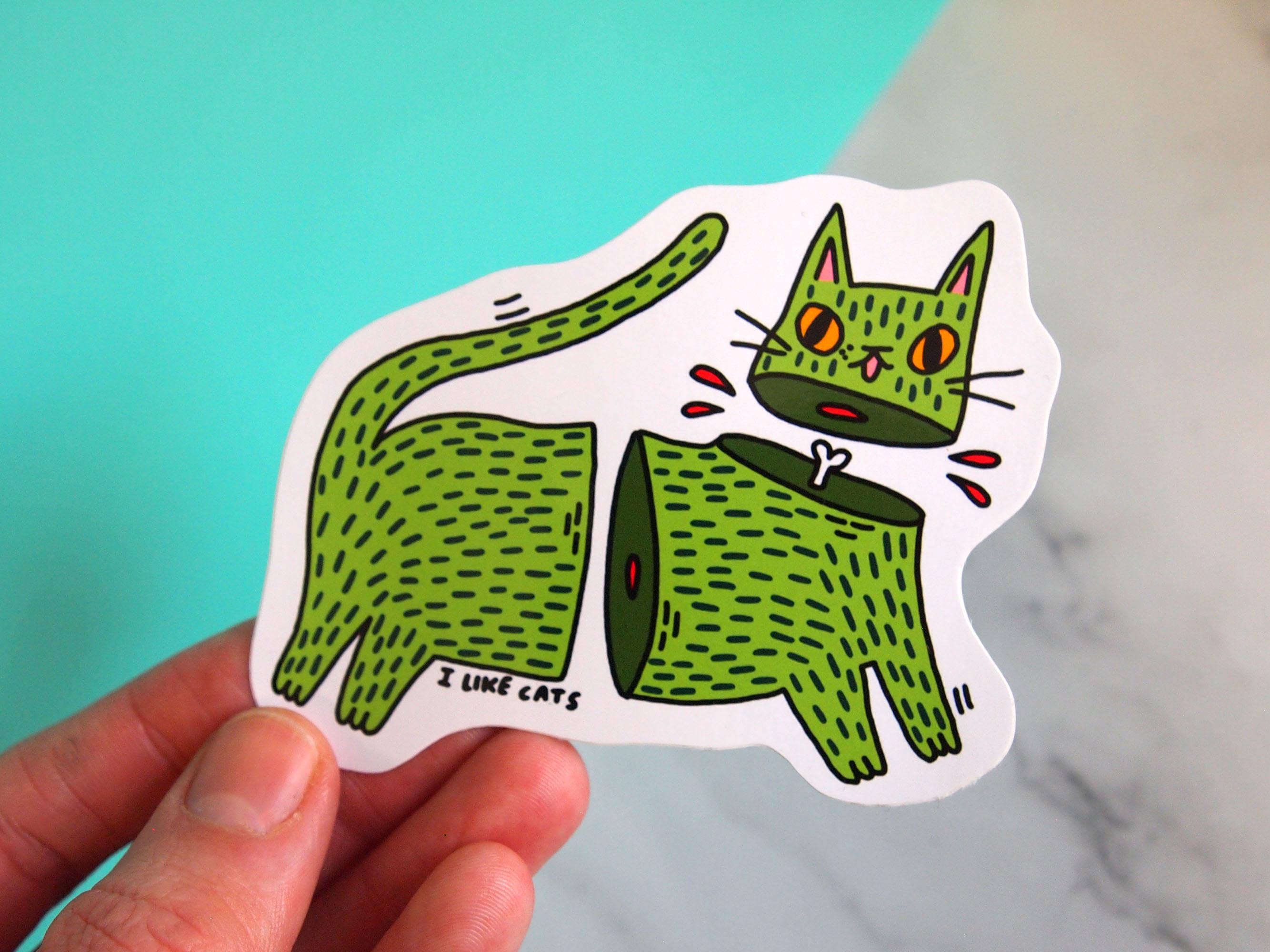 I LIKE CATS - Wholesale Sticker - Zombie Cat Spooky Vinyl Sticker, Cat Sticker, Cat Decal6
