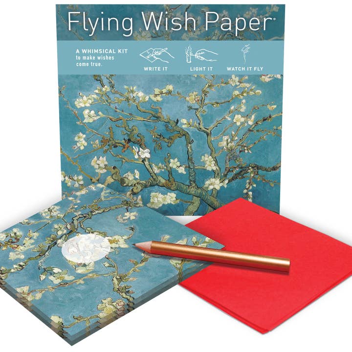 FLYING WISH PAPER ® - Wholesale Love Card - ALMOND BLOSSOMS / Mini Kit / 15 WISH PAPER™ + Accessories1