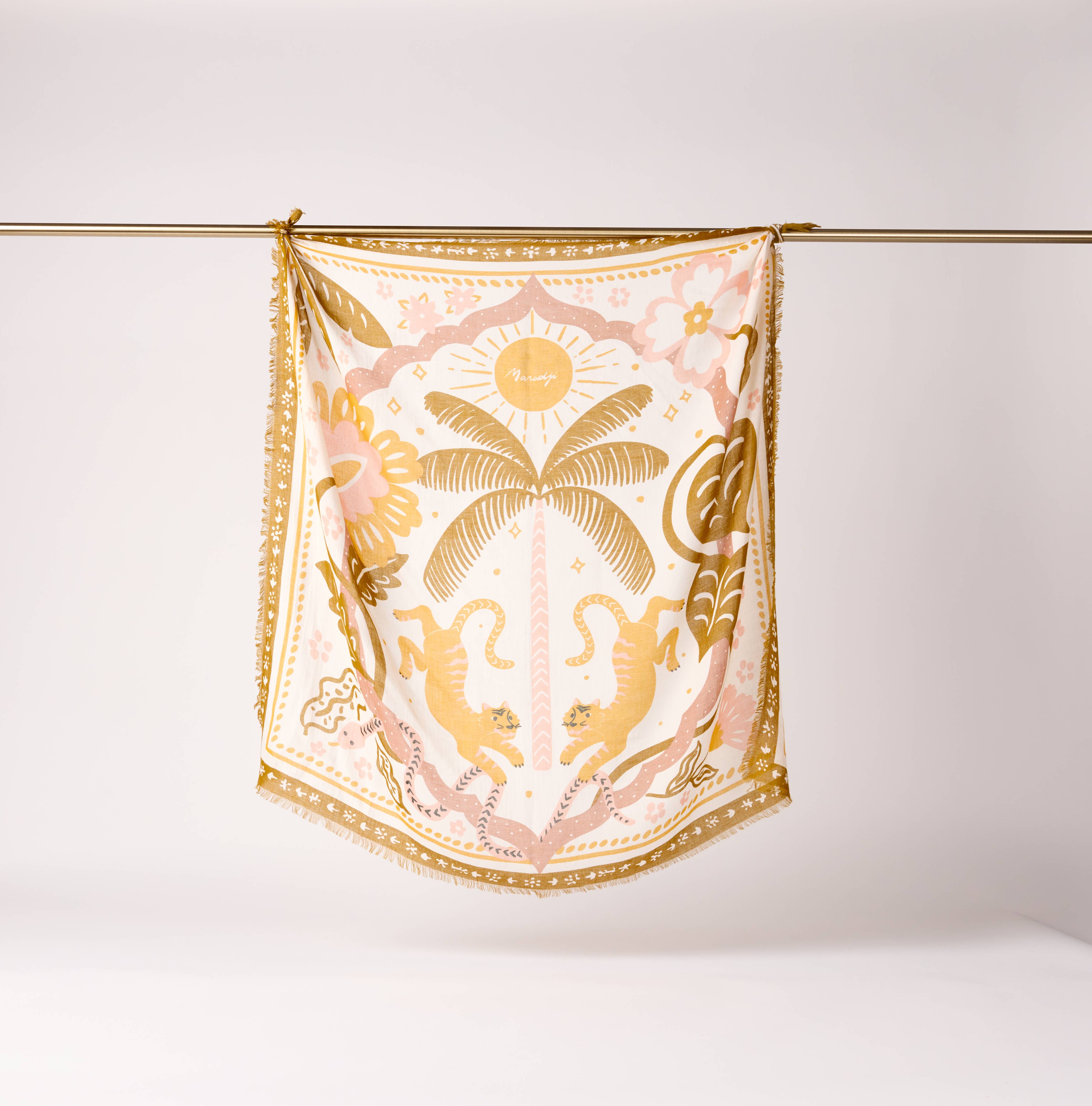 Maradji - Wholesale Head Scarf - Women's - WOOL SCARF TIGER IN THE PALMERAIE BRONZE5