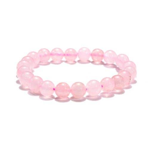 Crystals and Sun Signs - Vente Bracelet de perles - Bracelet en perles de pierre précieuse de quartz rose | La pierre de l'amour3