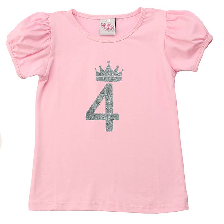 #4 auf einem T-Shirt mit Puffärmeln für den Großhandel von Sparkle Sisters by Couture Clips