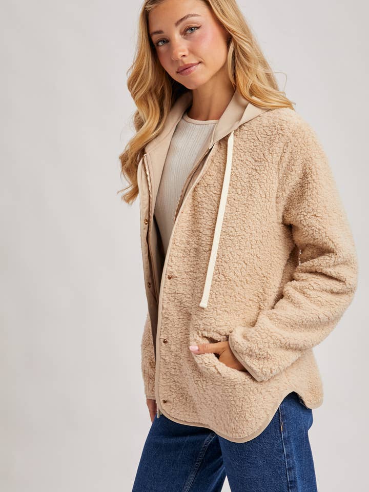 Bluivy - Wholesale Jacket - Women's - SHERPA ADJUSTABLE HOODED JACKET4