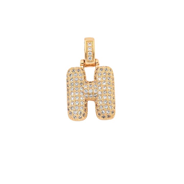 The Charm Bar Company - Wholesale Individual Charm/Pendant - Light Gold Rhinestone Bubble Initial Letter | Alphabet Charm7