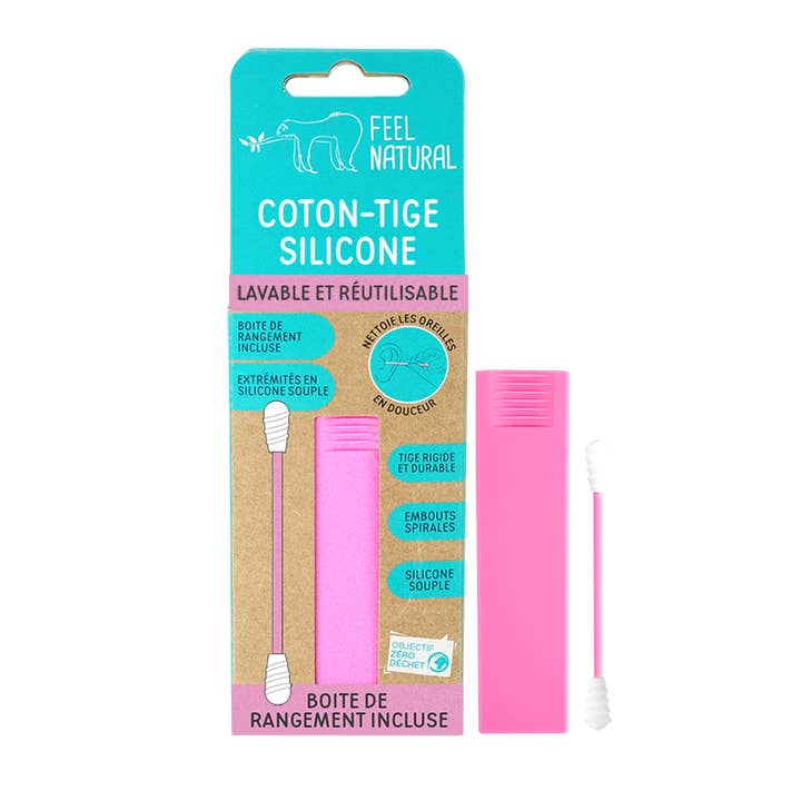 FRENCH TENDANCE - Wholesale Cotton Swab/Q-Tip - Washable and reusable silicone cotton swab + pink box0