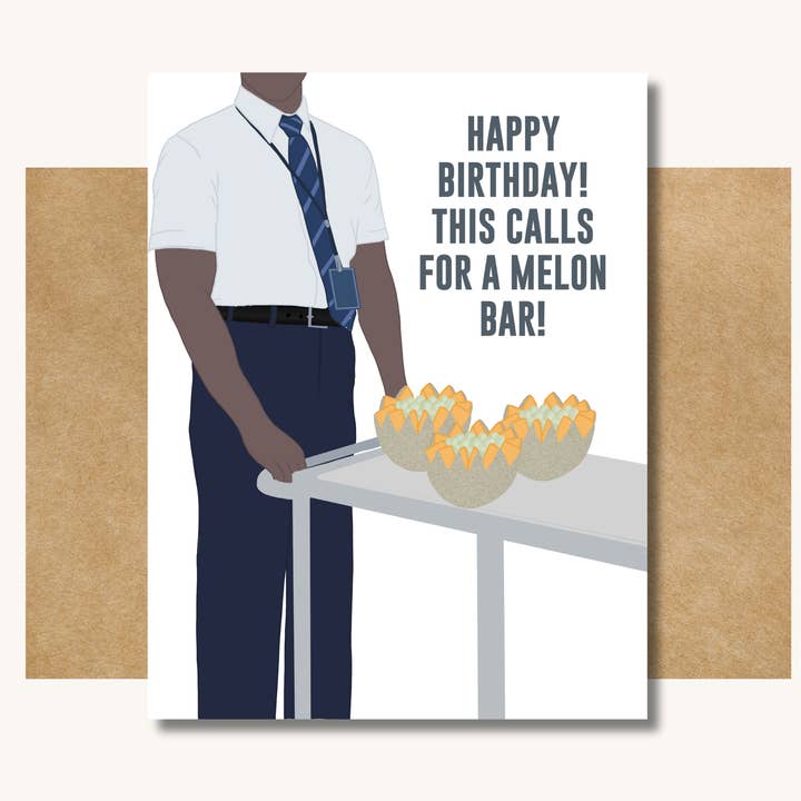 Avgångsvederlag Födelsedagskort - Melonfest Avgångsvederlag TV-program Kort för wholesale av Kelly Scott Design Co