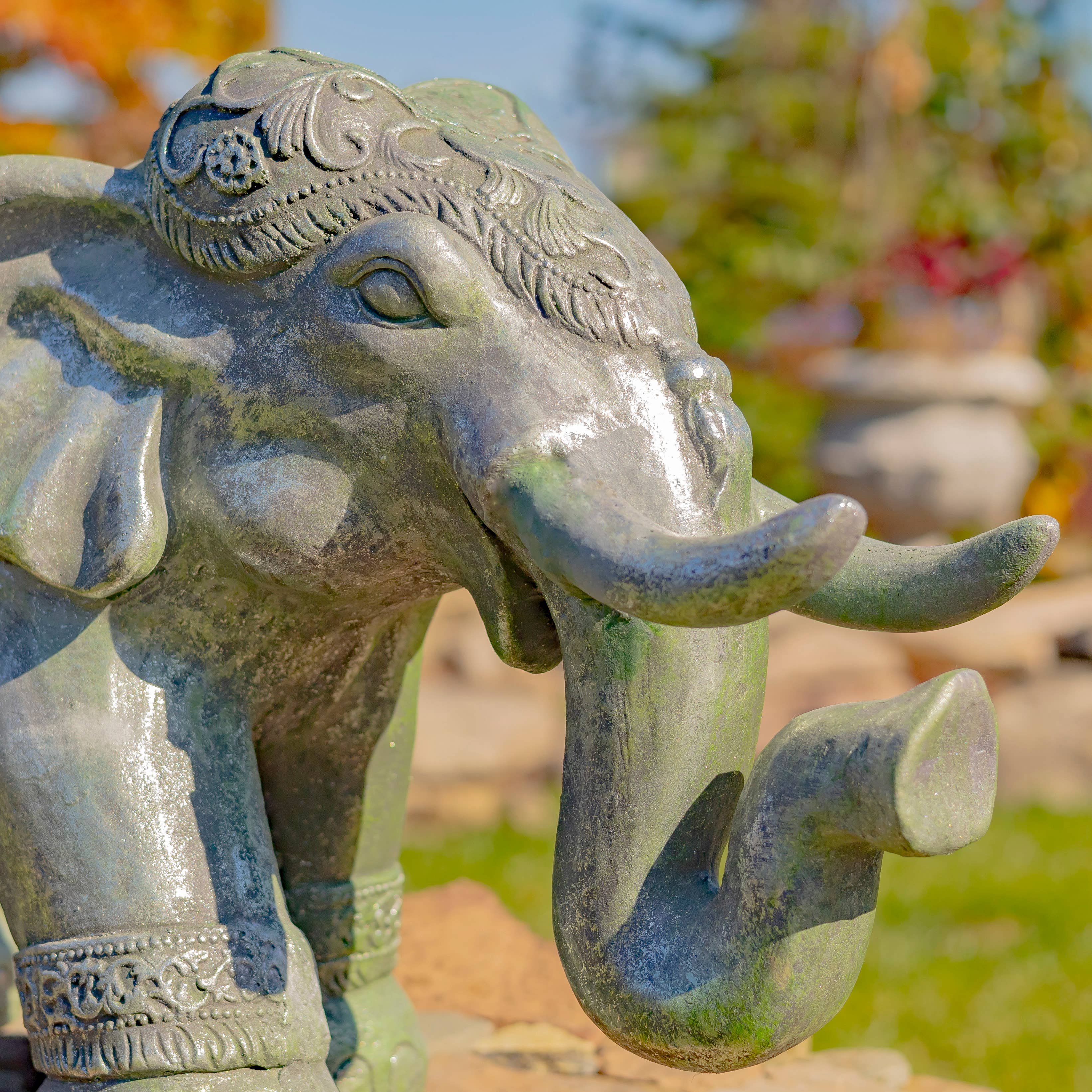 Zaer Ltd. International - Wholesale Outdoor Ornament/Decor - Magnesium Boho Elephant Statue- 3 Color Options14