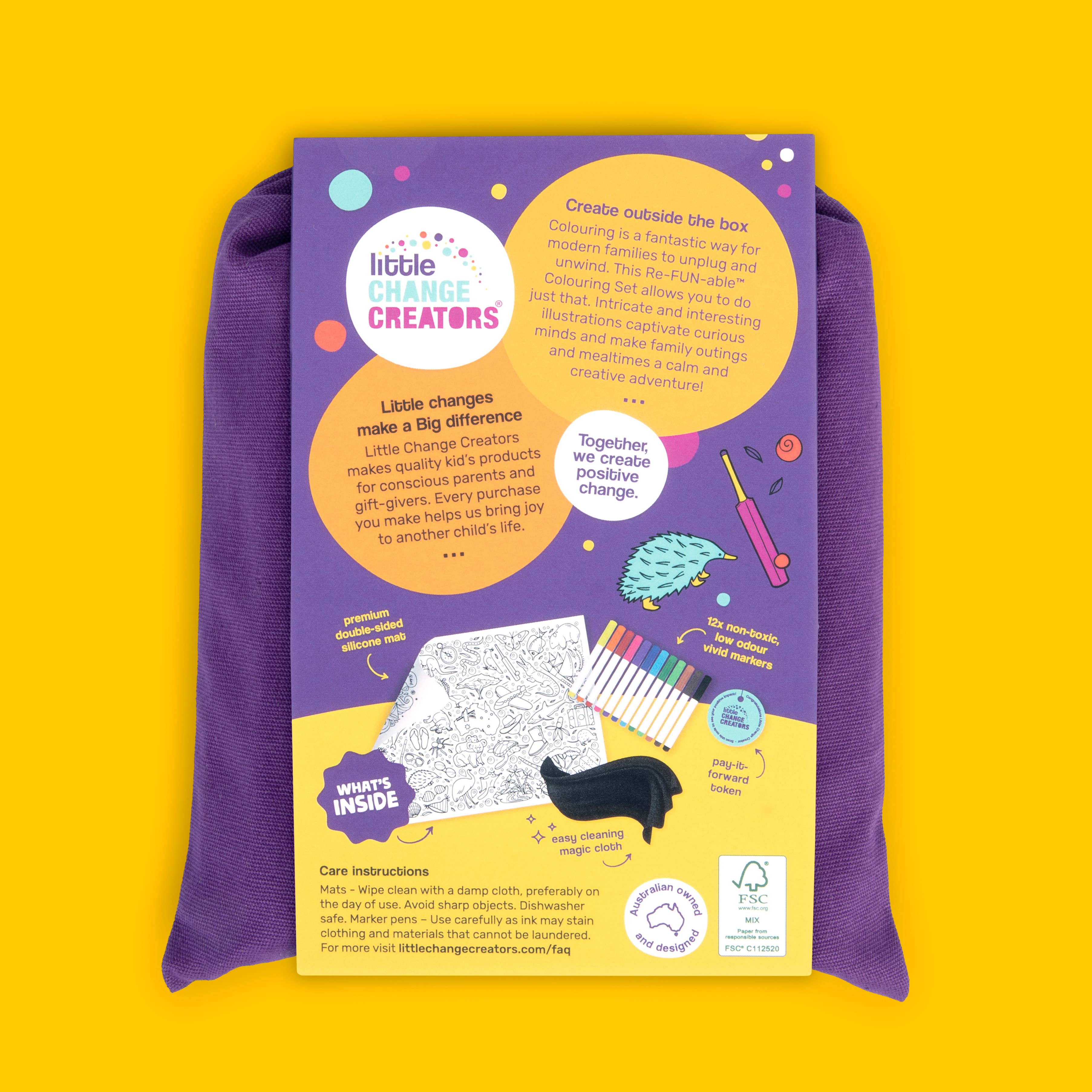 Little Change Creators - Wholesale Coloring Mat - Kids & Baby - AUSTRALIA | Re-FUN-able™ Reusable Colouring + Doodle Mat2