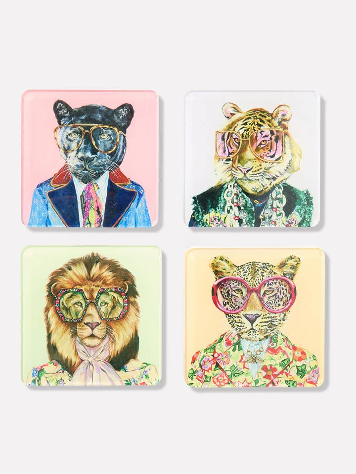 Big Cats (Set of 4) Coasters for wholesale by Tart By Taylor