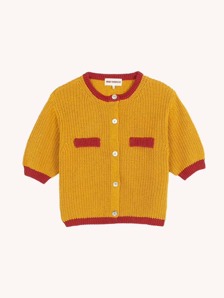 Mia Mustard Cotton Cardigan for wholesale by MindTraveler