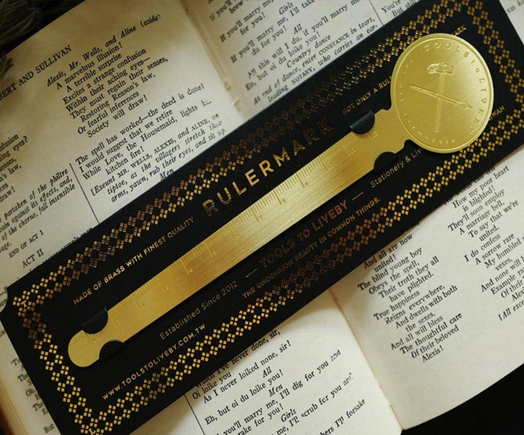 Notable Designs (UK) – wholesale Bookmark – Tools to Live By - Brass Rulermark9