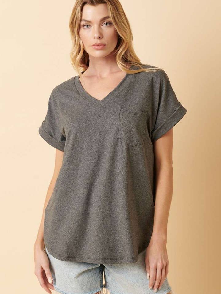 mittoshop – wholesale Stickad topp - Dam – T9153 - DTY V-RINGAD OCH 1 FICKDETALJ DOLMANSTICKAD TOPP5