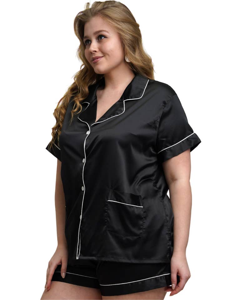 Taniri - Wholesale Sleepwear Set - Women's - ASHLEY SHORT MATTE SATIN PAJAMAS41