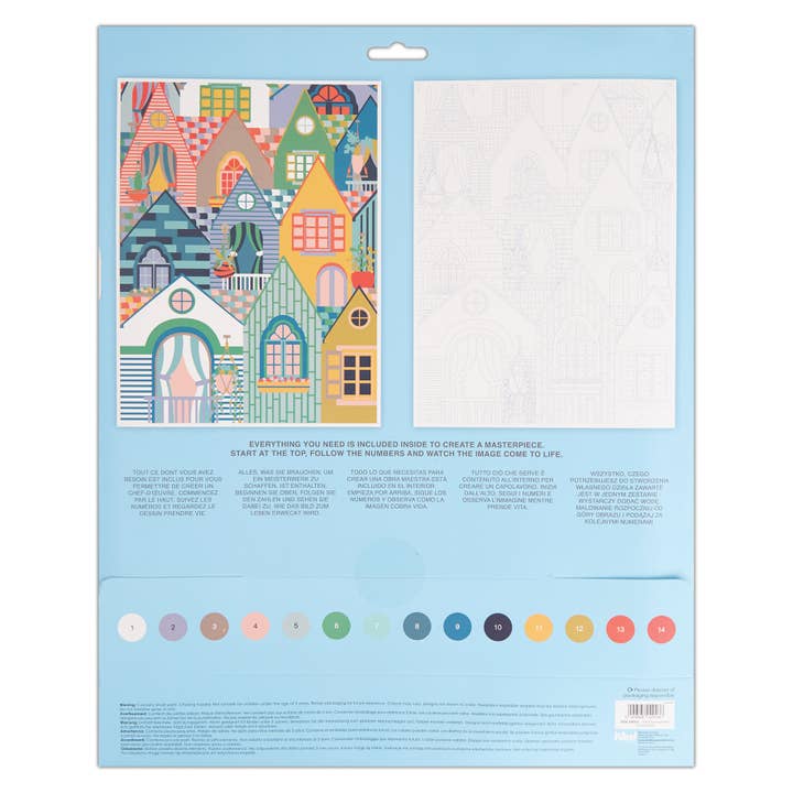West Design Products - Wholesale Craft Supplies - Artiste Large Paint By Numbers, Townhouses, Craft, 395x295mm1
