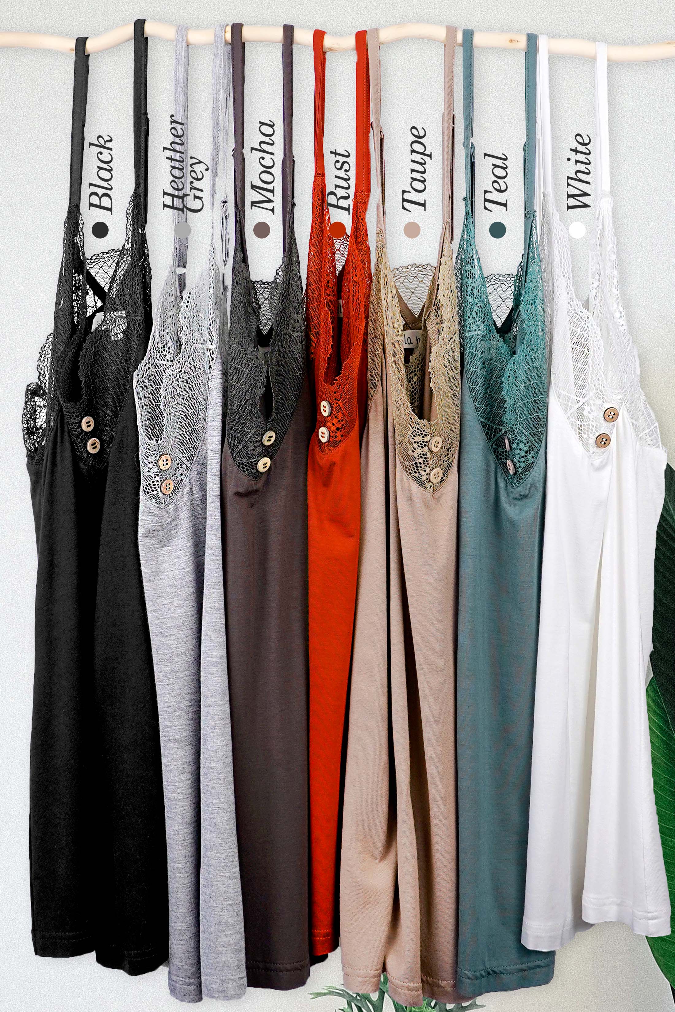 La Miel - Vendita all'ingrosso Canotta - Donna - Canotta con bottoni in tessuto elasticizzato con design in pizzo HBT763217