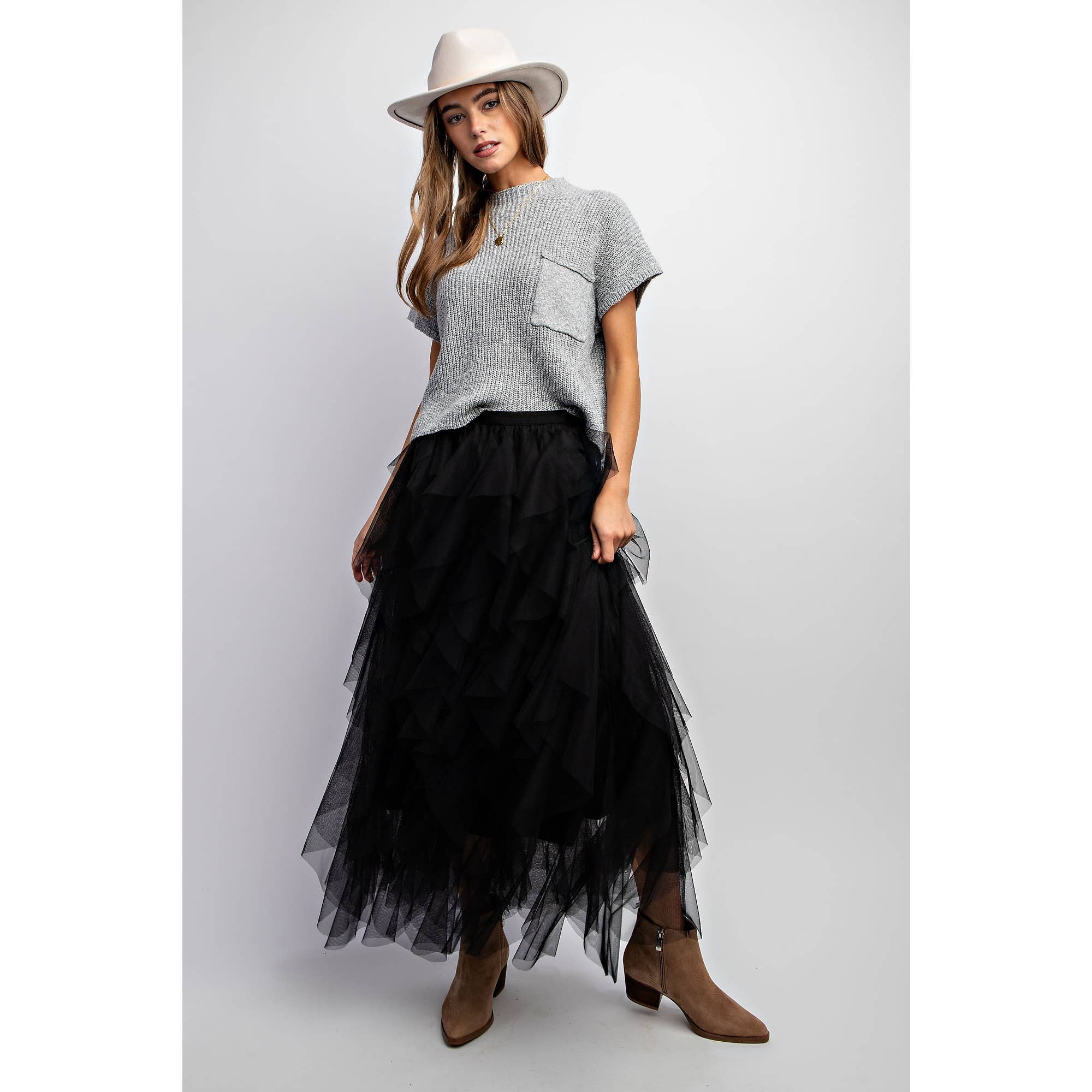 Sweet Generis - Wholesale Skirt - Women's - CASCADING TULLE MESH LAYERED MAX SKIRT10