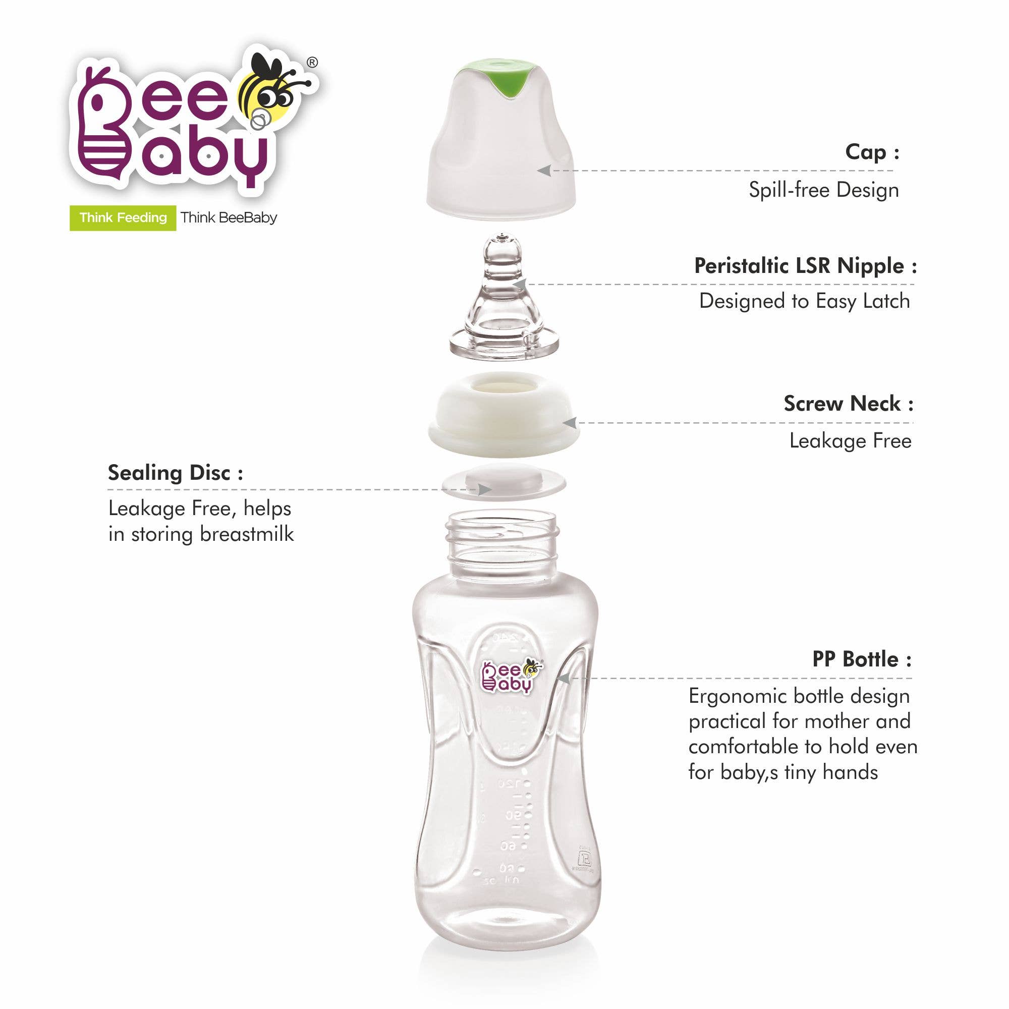 Beebaby - Wholesale Baby Bottle - Comfort Standard Neck Feeding Bottle 240ml / 8oz.11