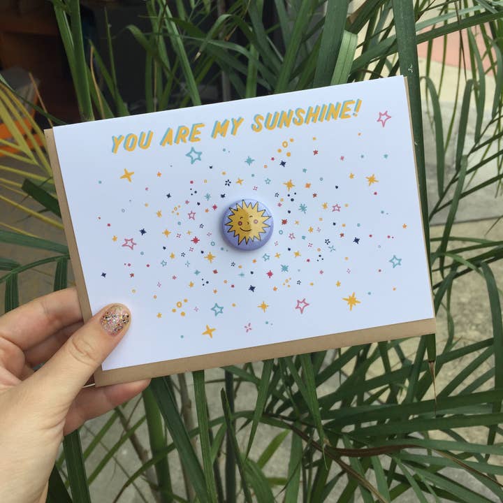 Sun Pin & Greeting Card * Spring and Summer, Card and gift for wholesale by Fox & Crow Paper co.