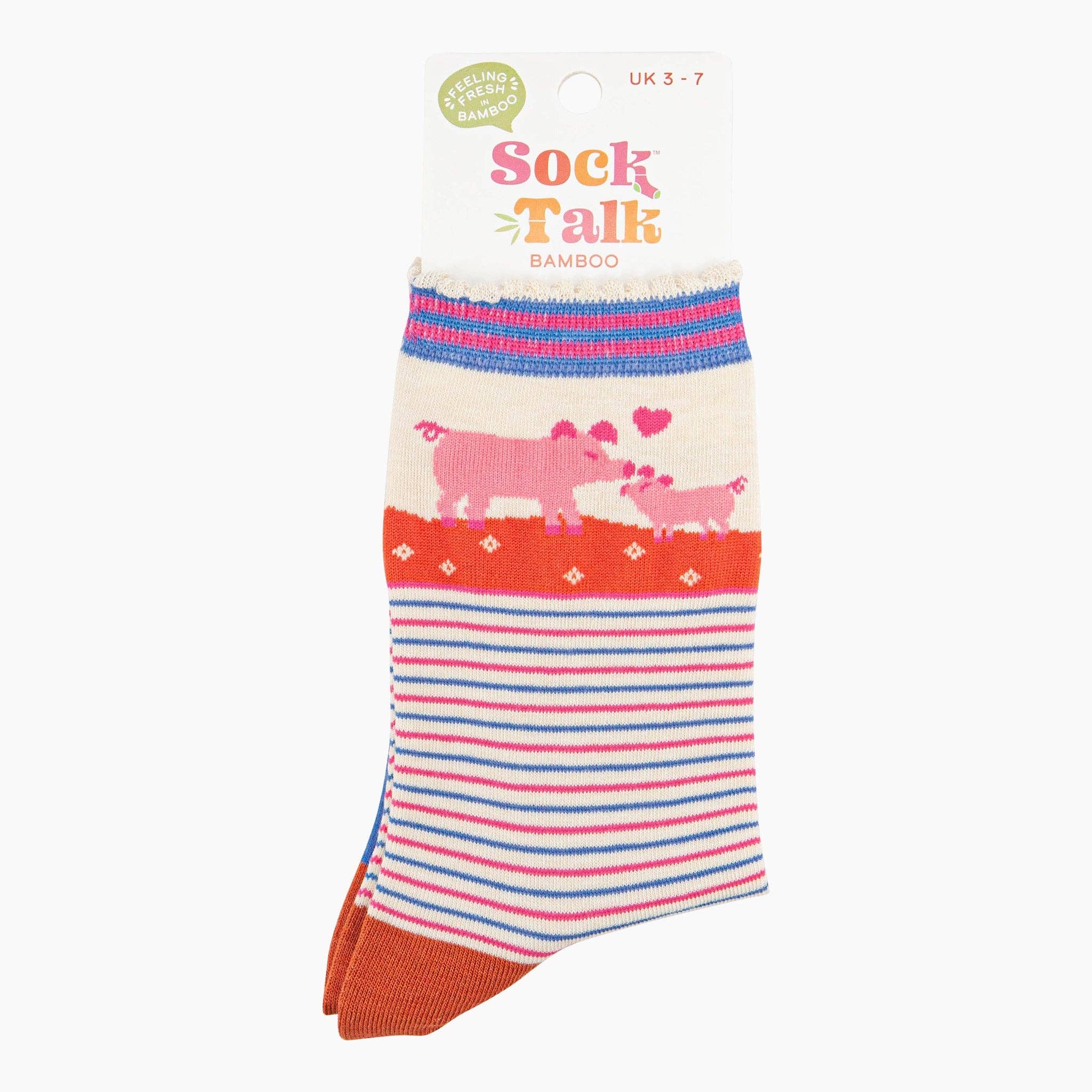 Sock Talk - Wholesale Socks - Women's - Women's Bamboo Socks - Cream, Pig & Piglet3