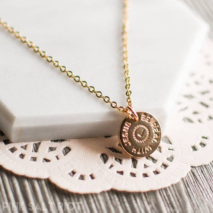 Pink Salt Riot - Wholesale Pendant/Charm Necklace - Be Real with Jesus Gold Necklace7