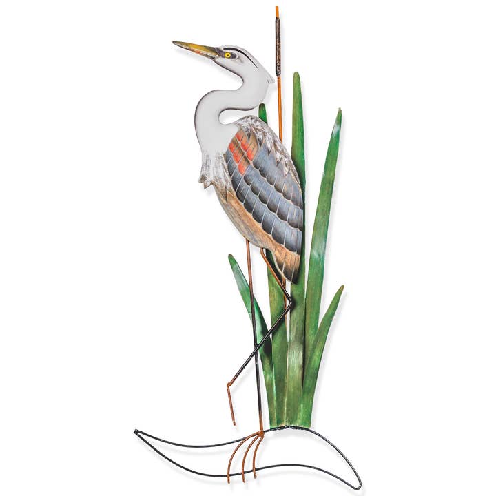 Blue Heron Head Up Wall Sculpture for wholesale by T.I. Design