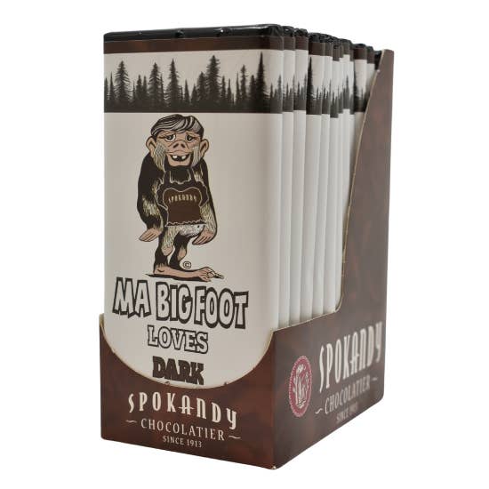 Spokandy Chocolatier - Wholesale Chocolate Bar - 3 oz Solid Dark Chocolate Bigfoot MA Bar1