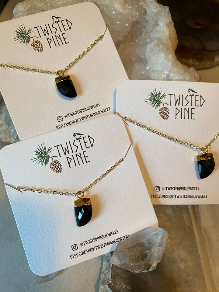 Claw Necklace - Onyx - Gold or Silver for wholesale by Twisted Pine Jewelry